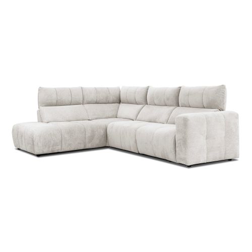 Canapé angle relax électrique gauche UNIVERS tissu forte 22 beige