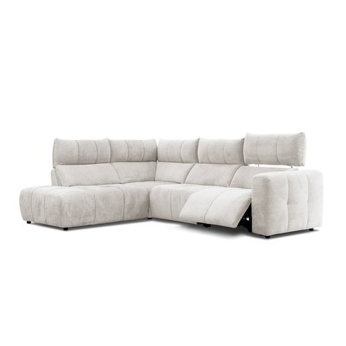 Canapé angle relax électrique gauche UNIVERS tissu forte 22 beige