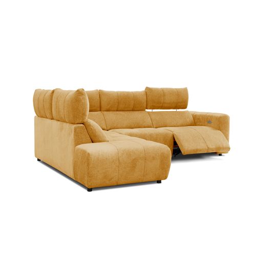Canapé angle relax électrique gauche UNIVERS tissu forte jaune