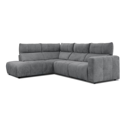 Canapé angle relax électrique gauche UNIVERS tissu forte gris souris
