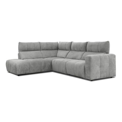 Canapé angle relax électrique gauche UNIVERS tissu forte gris moyen