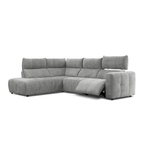 Canapé angle relax électrique gauche UNIVERS tissu forte gris moyen