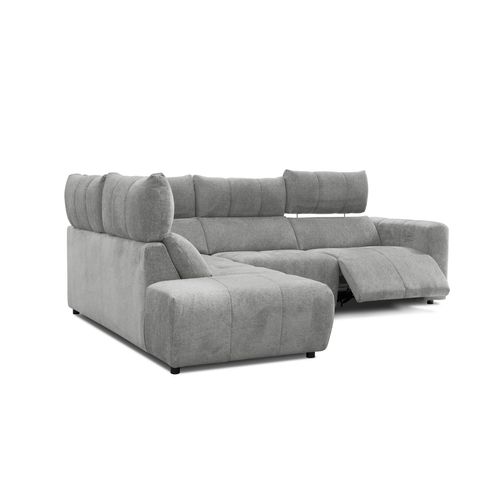 Canapé angle relax électrique gauche UNIVERS tissu forte gris moyen