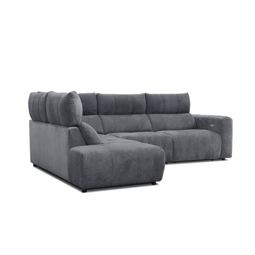 Canapé angle relax électrique gauche UNIVERS tissu forte anthracite