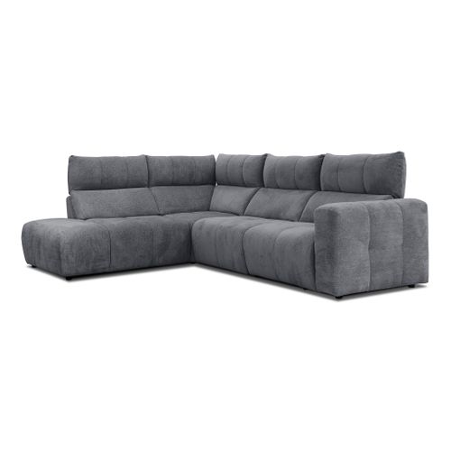 Canapé angle relax électrique gauche UNIVERS tissu forte anthracite