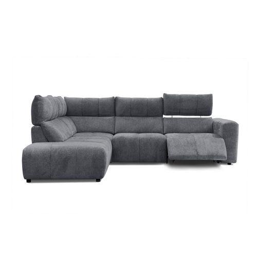 Canapé angle relax électrique gauche UNIVERS tissu forte anthracite