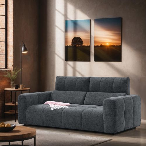 Canapé 3 places fixe UNIVERS tissu forte anthracite