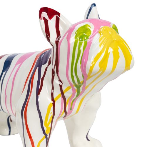 Statue chien résine H. 19 cm CHANCE 2 Multicouleur