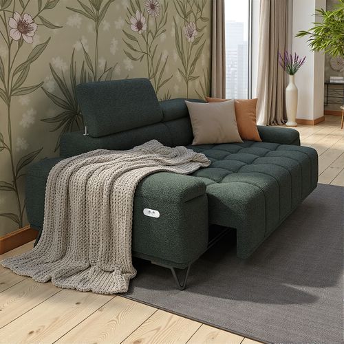 Canapé 3 places relax PALLADIO tissu bubble vert