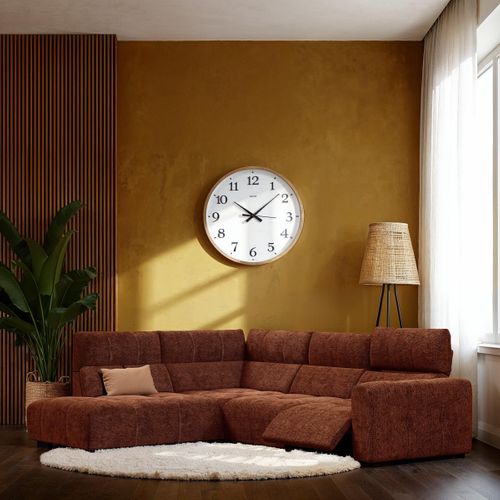 Canapé angle relax électrique gauche UNIVERS tissu sajma brique