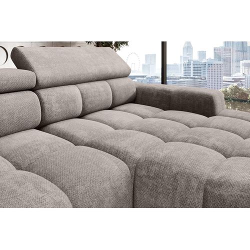 Canapé d'angle relax AUGUSTIN méridienne droit tissu beige