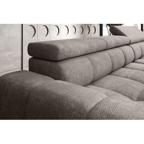 Canapé d'angle relax AUGUSTIN méridienne droit tissu beige