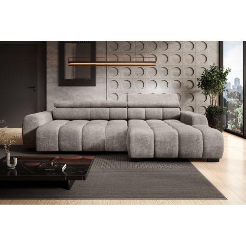 Canapé d'angle relax AUGUSTIN méridienne droit tissu beige