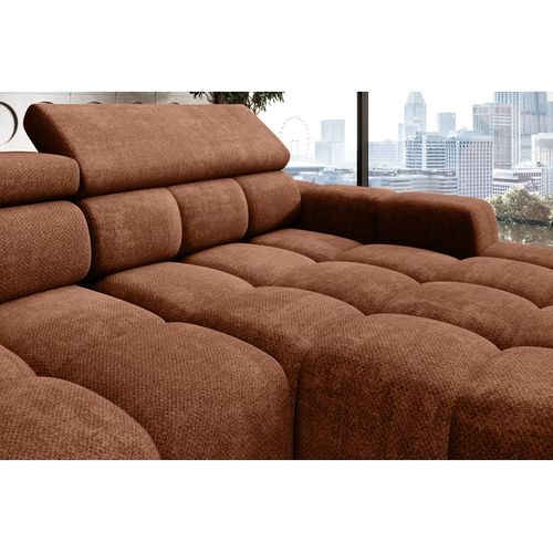 Canapé d'angle relax AUGUSTIN méridienne droit terra cotta