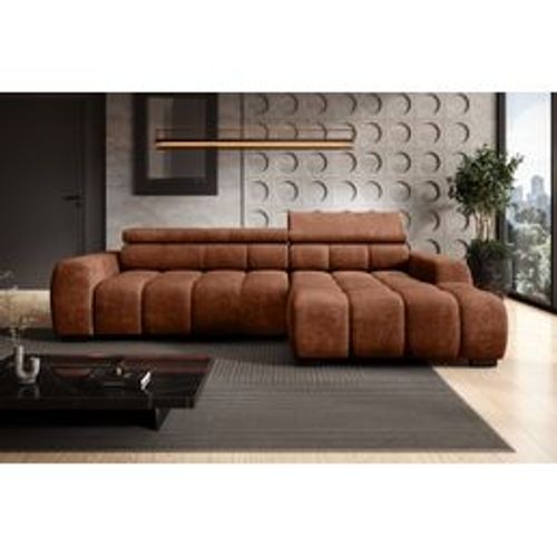 Canapé d'angle relax AUGUSTIN méridienne droit terra cotta