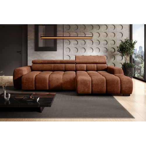 Canapé d'angle relax AUGUSTIN méridienne droit terra cotta