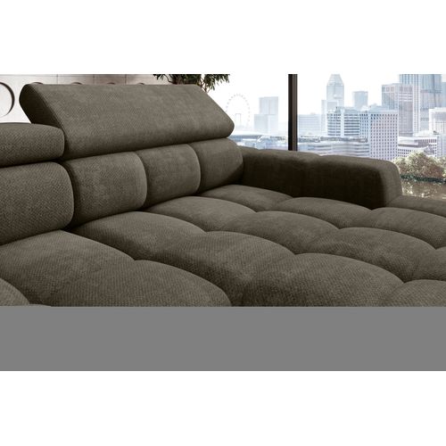 Canapé d'angle relax AUGUSTIN méridienne droit tissu vert