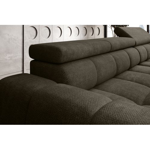 Canapé d'angle relax AUGUSTIN méridienne droit tissu vert