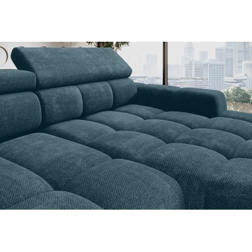 Canapé d'angle relax AUGUSTIN méridienne droit bleu clair