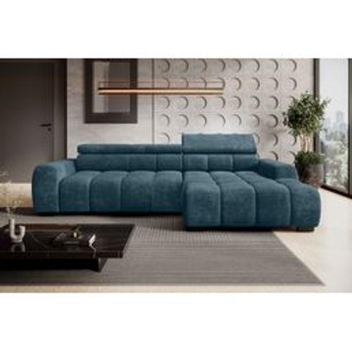 Canapé d'angle relax AUGUSTIN méridienne droit bleu clair