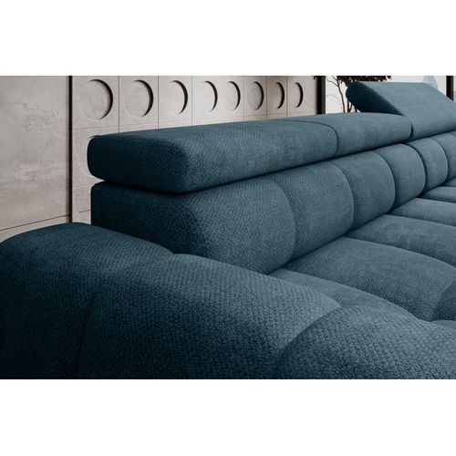 Canapé d'angle relax AUGUSTIN méridienne droit bleu clair