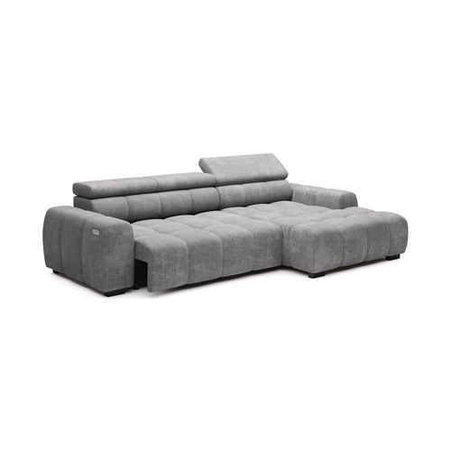 Canapé d'angle relax AUGUSTIN méridienne droit gris clair