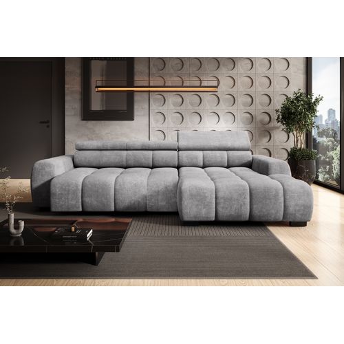 Canapé d'angle relax AUGUSTIN méridienne droit gris clair