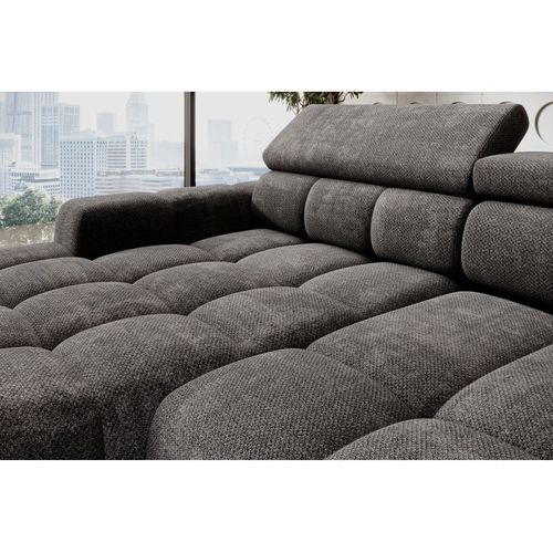 Canapé d'angle relax AUGUSTIN méridienne gauche gris foncé