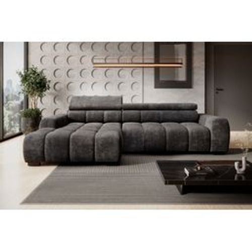 Canapé d'angle relax AUGUSTIN méridienne gauche gris foncé