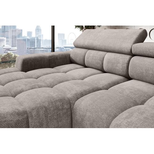 Canapé d'angle relax AUGUSTIN méridienne gauche tissu beige