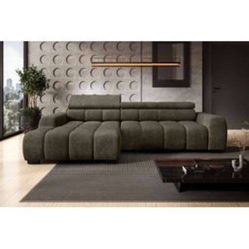 Canapé d'angle relax AUGUSTIN méridienne gauche tissu vert