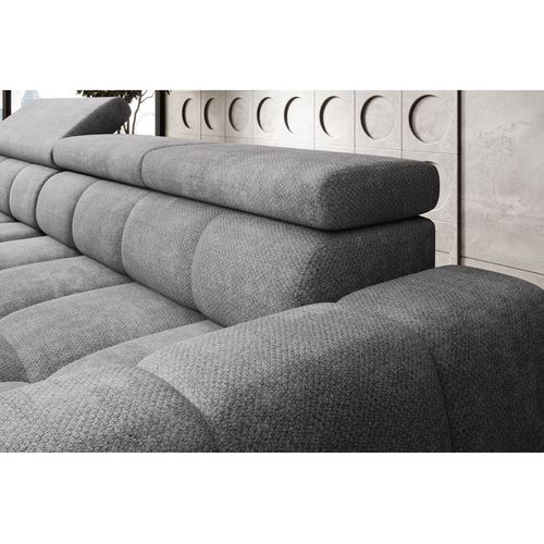 Canapé d'angle relax AUGUSTIN méridienne gauche gris clair