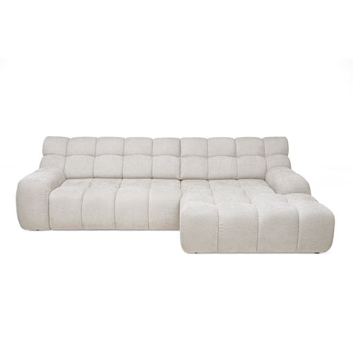 Canapé d'angle relax COCOON méridienne droit tissu beige