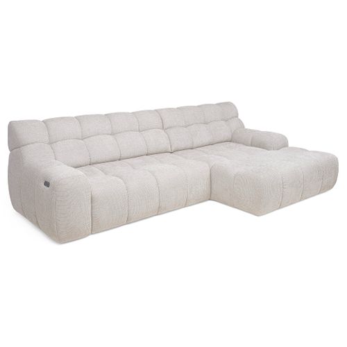 Canapé d'angle relax COCOON méridienne droit tissu beige