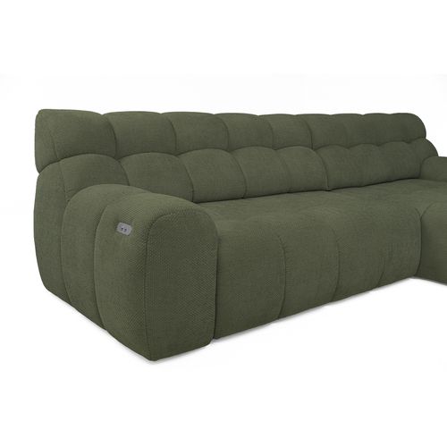 Canapé d'angle relax COCOON méridienne droit tissu vert