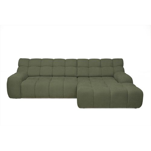 Canapé d'angle relax COCOON méridienne droit tissu vert
