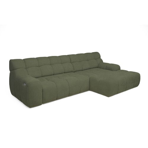 Canapé d'angle relax COCOON méridienne droit tissu vert