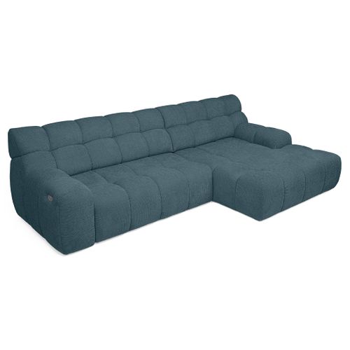 Canapé d'angle relax COCOON méridienne droit bleu clair