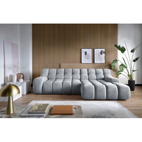 Canapé d'angle relax COCOON méridienne droit tissu gris
