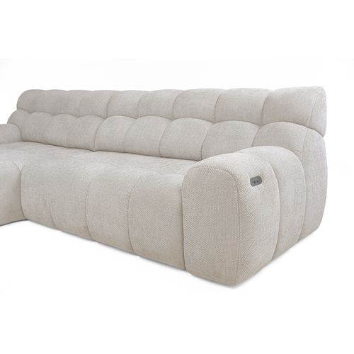 Canapé d'angle relax COCOON méridienne gauche tissu beige