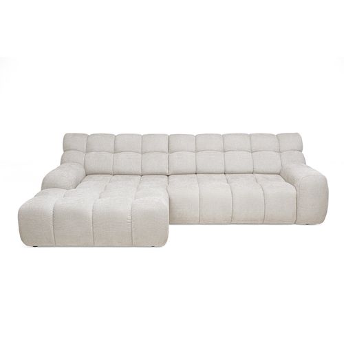 Canapé d'angle relax COCOON méridienne gauche tissu beige