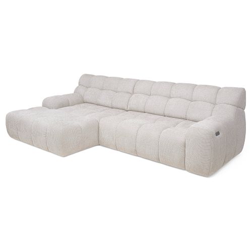 Canapé d'angle relax COCOON méridienne gauche tissu beige