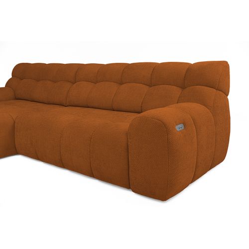 Canapé d'angle relax COCOON méridienne gauche terra cotta