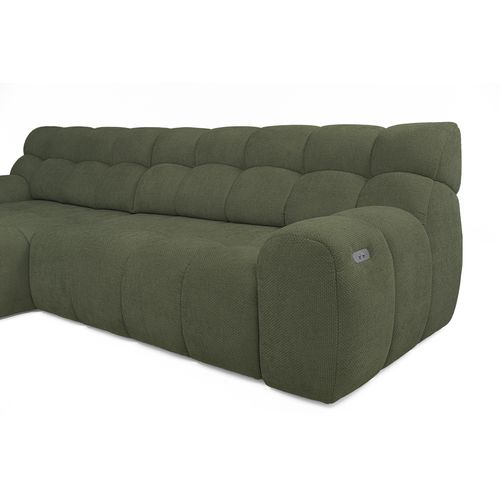 Canapé d'angle relax COCOON méridienne gauche tissu vert