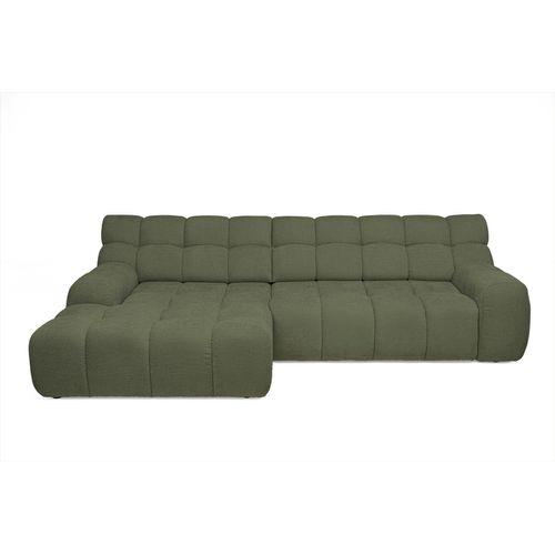 Canapé d'angle relax COCOON méridienne gauche tissu vert
