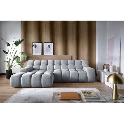 Canapé d'angle relax COCOON méridienne gauche tissu gris