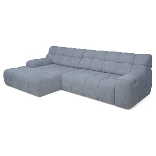 Canapé d'angle relax COCOON méridienne gauche tissu gris