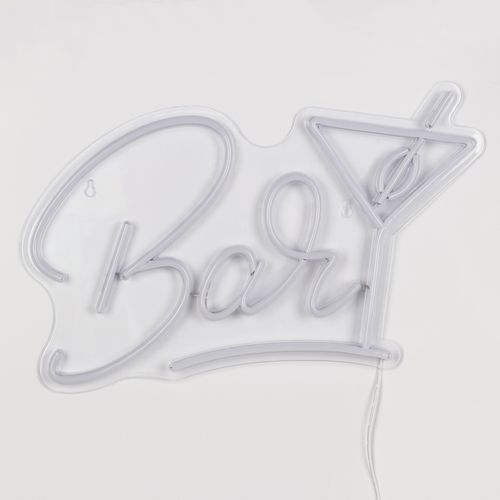 Néon mural LED USB L. 40 cm BAR Rose et bleu