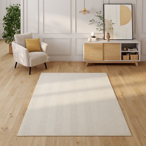 Tapis 160x230 cm CHEVRON Blanc