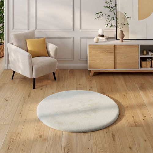 Tapis rond Ø 120 cm JACOB Blanc